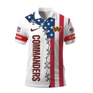 Washington Commanders American Flag Patriotic Performance Polo Shirt