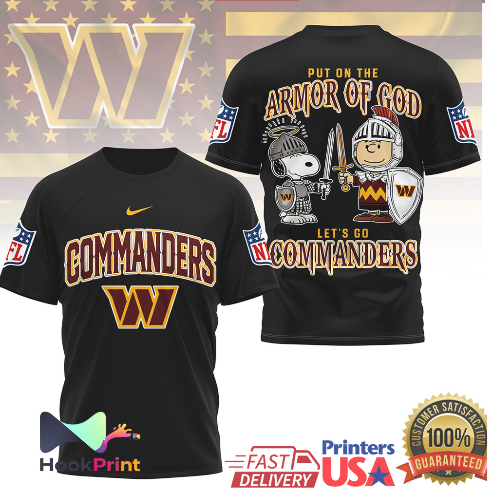 Washington Commanders Armor Of God Snoopy Charlie Brown Shirt Washington Commanders Armor Of God Snoopy Charlie Brown Shirt
