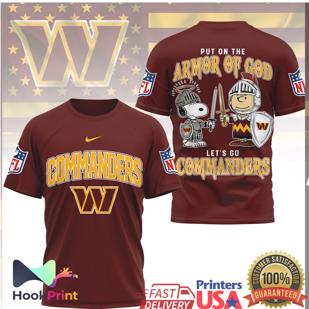 Washington Commanders Armor Of God Snoopy Charlie Brown Shirt Washington Commanders Armor Of God Snoopy Charlie Brown Shirt