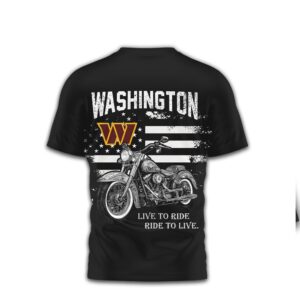 Washington Commanders Biker Flag Ride To Live NFL Shirt
