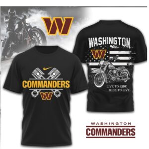 Washington Commanders Biker Flag Ride To Live NFL Shirt