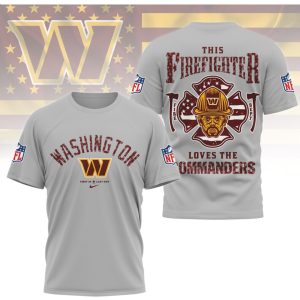 Washington Commanders Firefighter Patriotic NFL Hero Collection First Responder Burgundy T Shirt