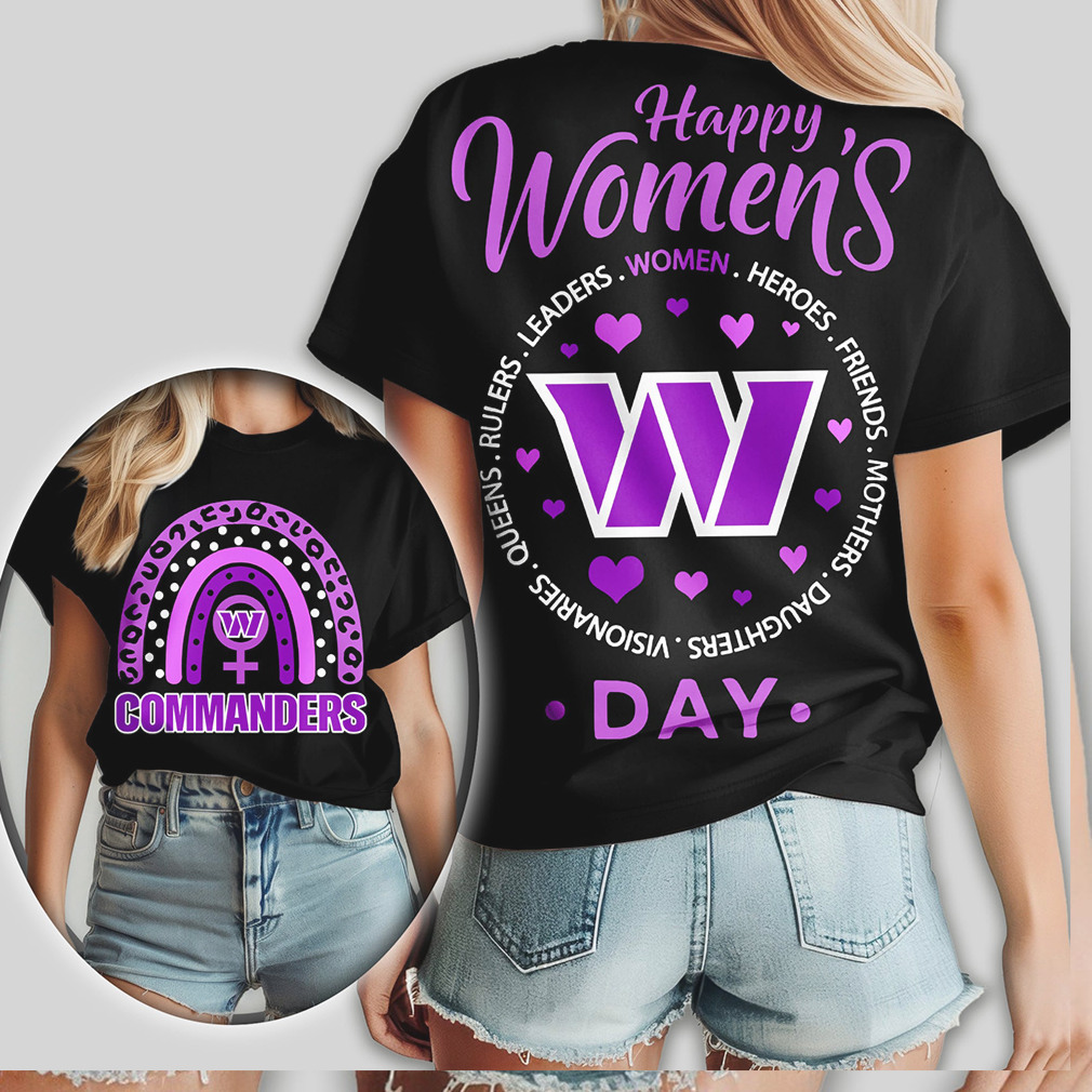 Washington Commanders Happy Womens Day Purple Rainbow T Shirt Washington Commanders Happy Womens Day Purple Rainbow T Shirt