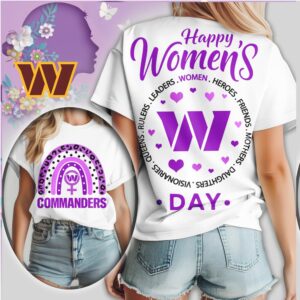 Washington Commanders Happy Womens Day Purple Rainbow T Shirt