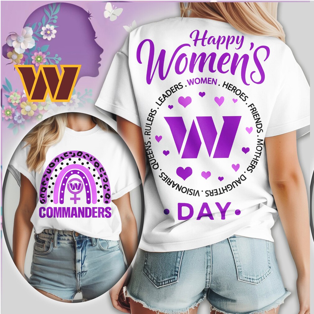Washington Commanders Happy Womens Day Purple Rainbow T Shirt Washington Commanders Happy Womens Day Purple Rainbow T Shirt