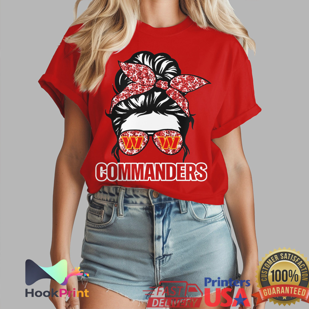 Washington Commanders Heart Disease Awareness Messy Bun Red T Shirt Washington Commanders Heart Disease Awareness Messy Bun Red T Shirt