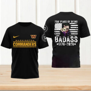 Washington Commanders Joker 250 Years Of Being Badass 1776 2026 NFL T Shirt