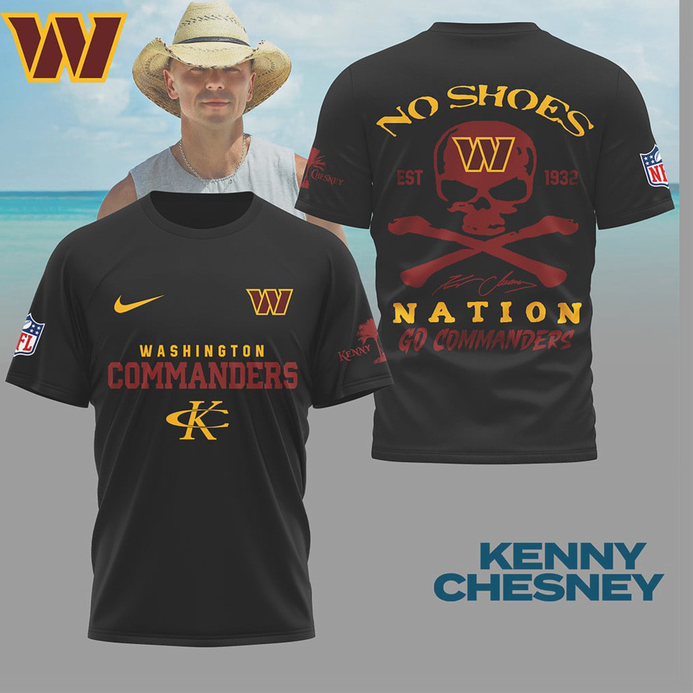 Washington Commanders No Shoes Nation NFL x Kenny Chesney T Shirt Washington Commanders No Shoes Nation NFL x Kenny Chesney T Shirt