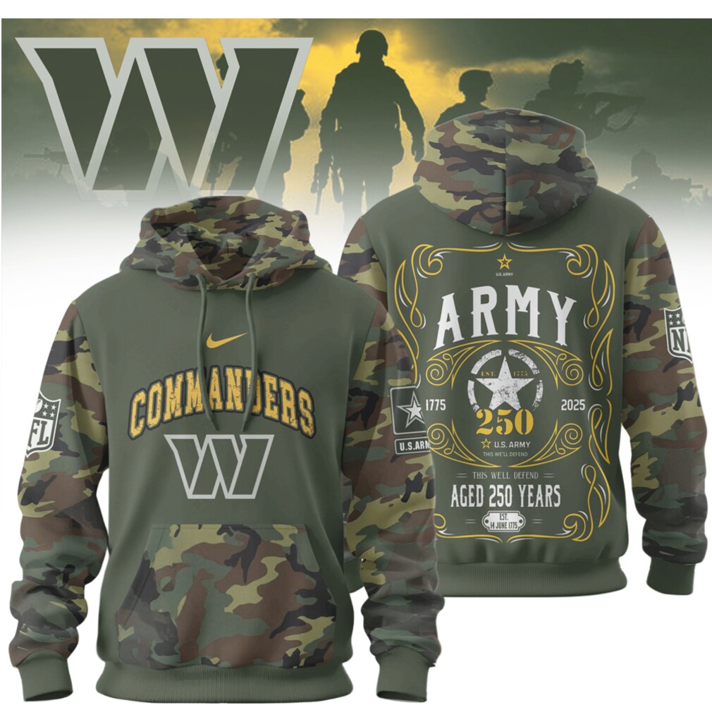 Washington Commanders U.S. Army 250th Anniversary Camo T Shirt Washington Commanders U.S. Army 250th Anniversary Camo T Shirt