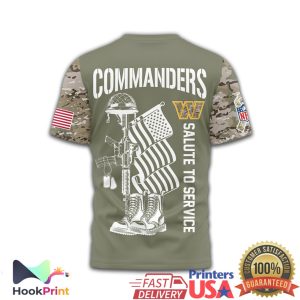 Washington Commanders U.S. Veteran Salute to Service Military Green T Shirt Washington Commanders U.S. Veteran Salute to Service Military Green T Shirt