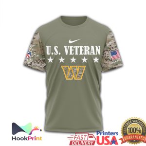 Washington Commanders U.S. Veteran Salute to Service Military Green T Shirt