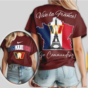 Washington Commanders Vive La France Paris Cityscape NFL Shirt Washington Commanders Vive La France Paris Cityscape NFL Shirt
