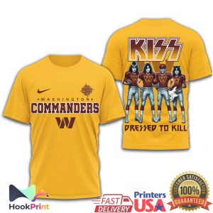Washington Commanders x KISS Rock Band Dressed To Kill T Shirt Washington Commanders x KISS Rock Band Dressed To Kill T Shirt