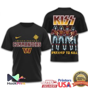 Washington Commanders x KISS Rock Band Dressed To Kill T Shirt