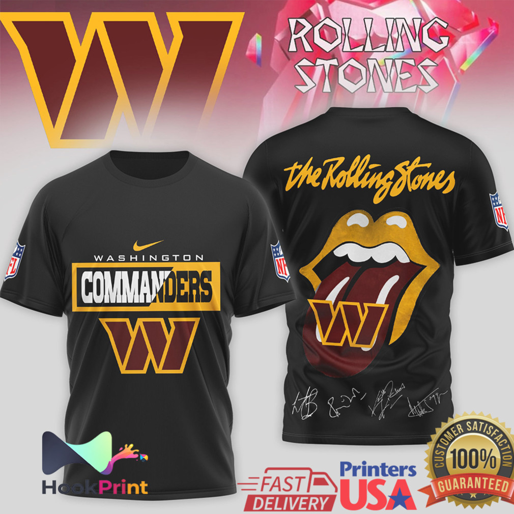 Washington Commanders x The Rolling Stones Tongue Logo Signature T Shirt Washington Commanders x The Rolling Stones Tongue Logo Signature T Shirt