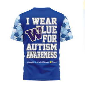 Washington I Wear Blue Autism Awareness Puzzle NFL Shirt Washington I Wear Blue Autism Awareness Puzzle NFL Shirt