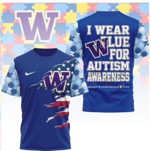 Washington I Wear Blue Autism Awareness Puzzle NFL Shirt