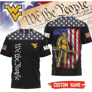 West Virginia Mountaineers Custom Name We The People US Flag T Shirt