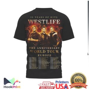 Westlife 25 Years of Hits The Anniversary World Tour 2026 Shirt