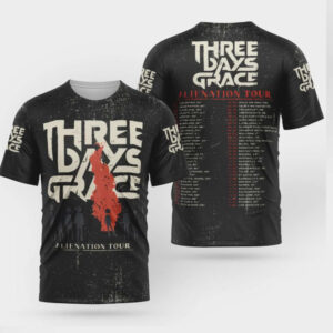 Three Days Grace Alienation Tour Silhouette Flame Apparel Shirt