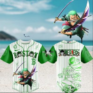 Zoro Roronoa Boston Red Sox One Piece Anime Baseball T Shirt Zoro Roronoa Boston Red Sox One Piece Anime Baseball T Shirt