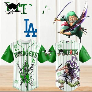 Zoro Roronoa LA Dodgers One Piece Anime Baseball T Shirt