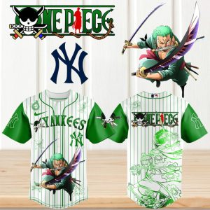 Zoro Roronoa NY Yankees One Piece Anime Baseball T Shirt