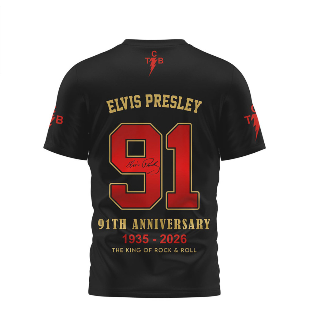 Elvis Presley 91st Anniversary 1935 2026 The King of Rock Roll Tribute T Shirt Elvis Presley 91st Anniversary 1935 2026 The King of Rock Roll Tribute T Shirt