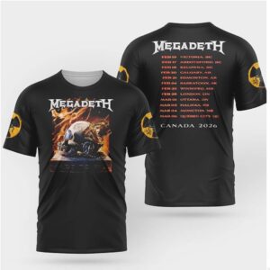 Megadeth Made To Kill Canada Tour Flaming Skull Shirt