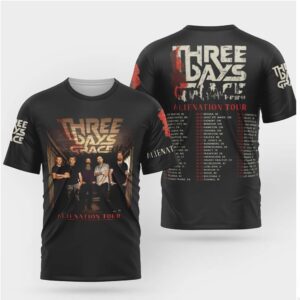 Three Days Grace Alienation Tour Band Photo Concert T Shirt Three Days Grace Alienation Tour Band Photo Concert T Shirt
