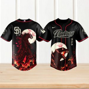 Godzilla x San Diego Padres MLB Baseball Jersey