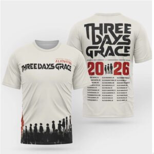 Three Days Grace Alienation Tour 2025 2026 Cream Shirt