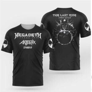 Megadeth Anthrax Exodus The Last Ride 1983 2025 Tour Shirt