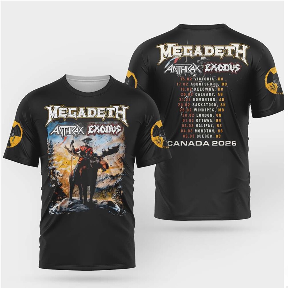 Megadeth x Anthrax x Exodus Canada Thrash Metal Tour Shirt Megadeth x Anthrax x Exodus Canada Thrash Metal Tour Shirt