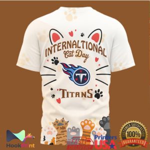 NFL Tennessee Titans International Cat Day Paw Print Graphic T Shirt