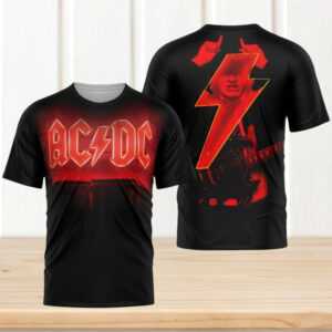 AC DC Angus Young Lightning Bolt Silhouette Red Glow Vintage Rock Fan Music T Shirt AC DC Angus Young Lightning Bolt Silhouette Red Glow Vintage Rock Fan Music T Shirt