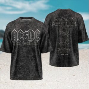 AC DC Back In Black Back In America Tour 2026 Vintage Retro Men T Shirt