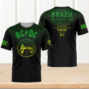 AC DC Brazil We Salute You Power Up Tour 2026 Vintage Green Fan Men T Shirt AC DC Brazil We Salute You Power Up Tour 2026 Vintage Green Fan Men T Shirt
