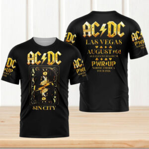 AC DC Las Vegas Sin City Power Up North America Tour 2026 Fan T Shirt AC DC Las Vegas Sin City Power Up North America Tour 2026 Fan T Shirt