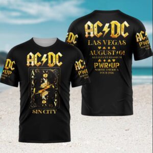 AC DC Las Vegas Sin City Power Up North America Tour 2026 Fan T Shirt