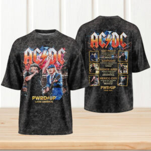 AC DC PWR UP Latin America Tour 2026 Vintage Acid Wash Band Photo Fans T Shirt AC DC PWR UP Latin America Tour 2026 Vintage Acid Wash Band Photo Fans T Shirt