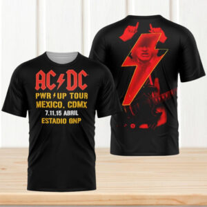 AC DC PWR UP Tour Mexico CDMX 2026 Estadio GNP Seguros Angus Young Fans T Shirt AC DC PWR UP Tour Mexico CDMX 2026 Estadio GNP Seguros Angus Young Fans T Shirt