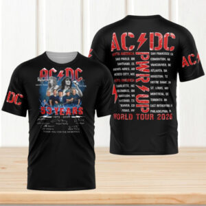 AC DC PWR UP World Tour 2026 53 Years Anniversary Signature Fans Men Women T Shirt AC DC PWR UP World Tour 2026 53 Years Anniversary Signature Fans Men Women T Shirt