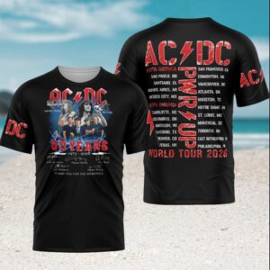 AC DC PWR UP World Tour 2026 53 Years Anniversary Signature Fans Men Women T Shirt