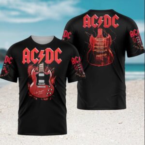 AC DC Power Up Latin America Tour 2026 Retro Gibson SG Guitar Fan T Shirt