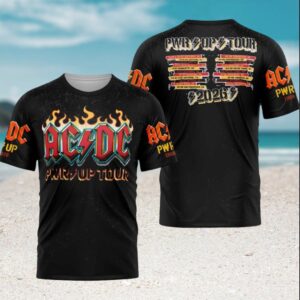 AC DC Power Up Tour 2026 Flaming Logo World Tour Dates Retro Rock Men T Shirt