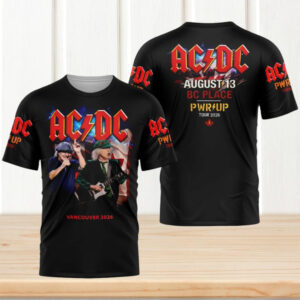AC DC Vancouver BC Place Power Up Tour 2026 Live Concert Photo Fan T Shirt AC DC Vancouver BC Place Power Up Tour 2026 Live Concert Photo Fan T Shirt