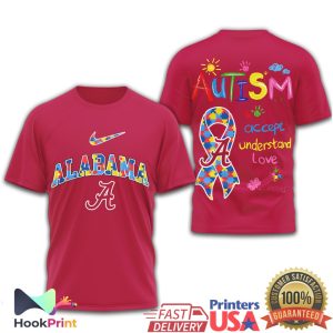 Alabama Crimson Tide Autism Awareness Accept Understand Love T Shirt
