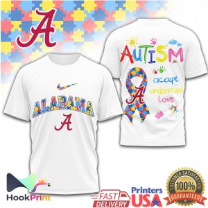 Alabama Crimson Tide Autism Awareness Accept Understand Love T Shirt