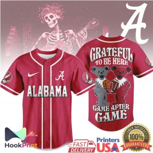 Alabama Crimson Tide Grateful Dead Game After Game Baseball Jersey